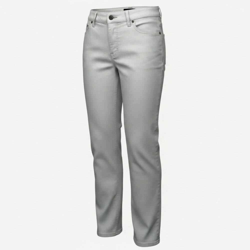 Talbots (size 8) Slim Ankle Stretch Denim Jeans Light Gray Five Pocket Women